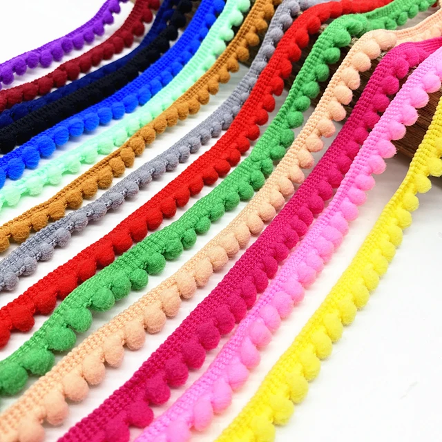 Pom Pom Lace Trim Ball Ribbon  Sewing Fabric Pompom Ribbon - 2 Yards Trim  11 Ribbon - Aliexpress