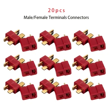 

YT 20Pcs Male + Female Deans Connector T For RC LiPo Battery Helicopter Terminals Connectors Kit
