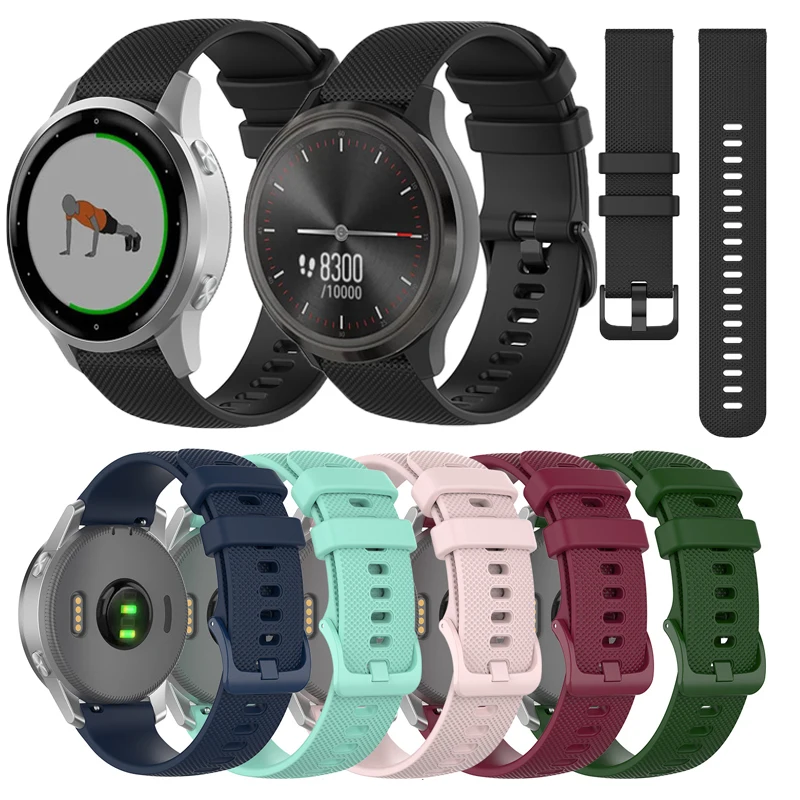 18 20 22 мм спортивный силиконовый ремешок для смарт часов Garmin Vivoactive 4S 4 3 Смарт