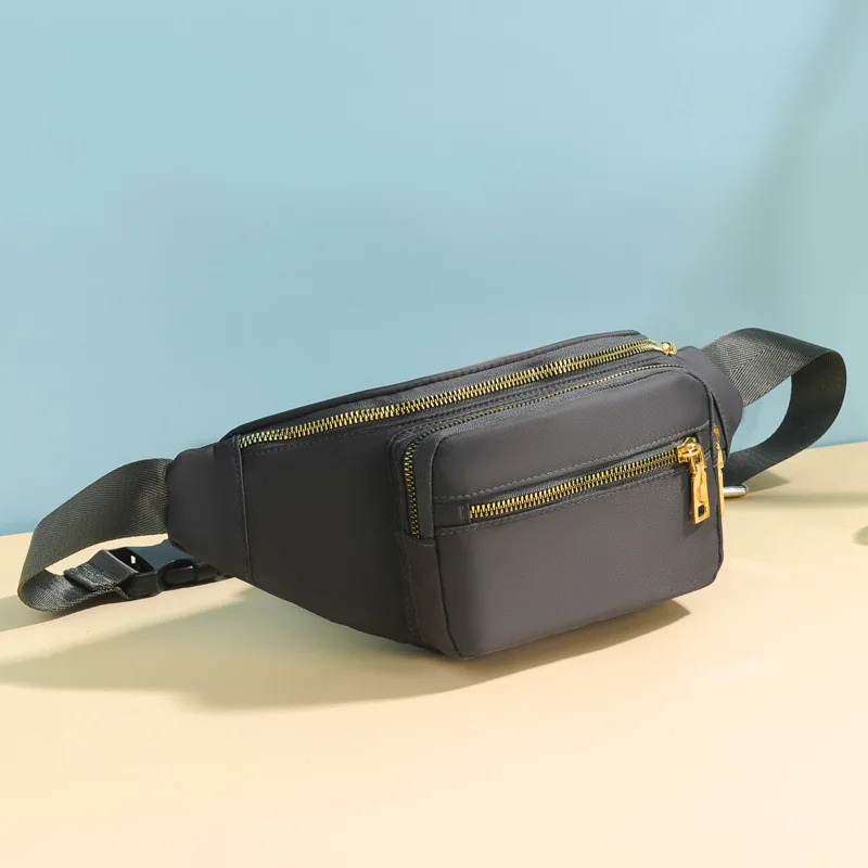 

Versitile Fashion Small Chest Bag Women's Multi-Compartment Zipper Bag Wallet Lightweight Waterproof Nylon Shoulder Bag