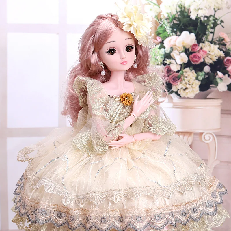 1/3 60 см BJD куклы с платье 14 Совместное подвижный красивые свадебные туфли