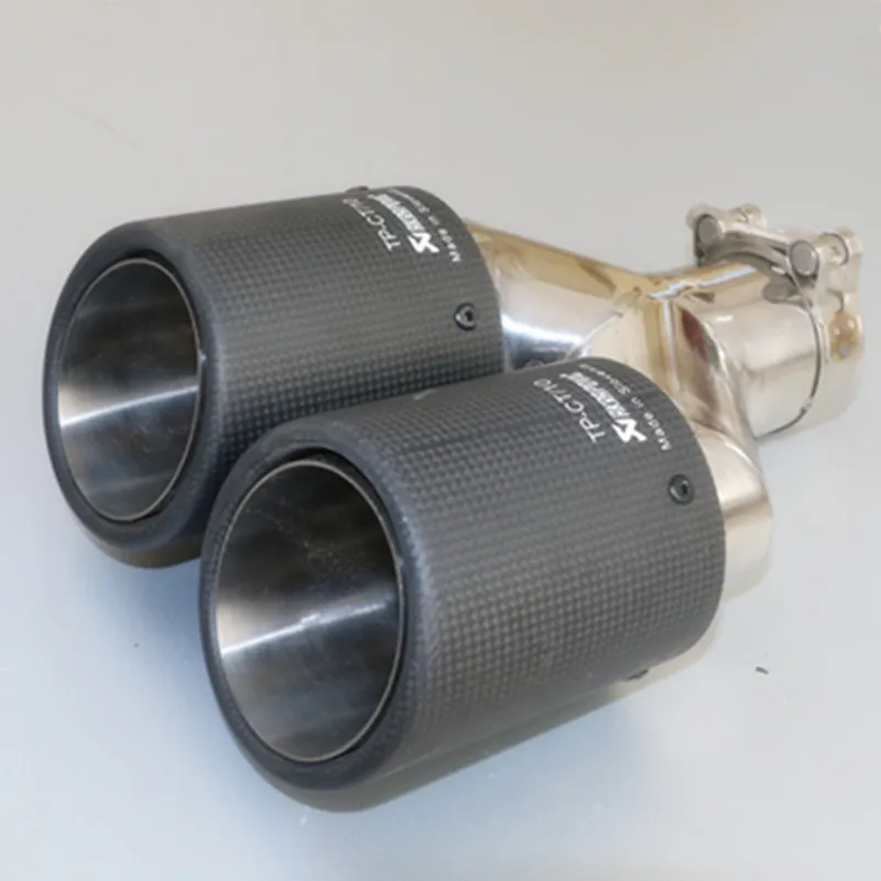 1 шт. Универсальный двойной akrapovic выхлопная насадка матовое углеродное волокно выхлопной трубы quad AK глушитель