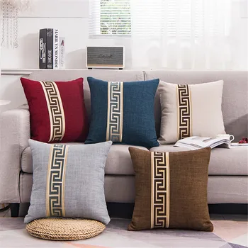 

45X45 High Quality Creative Retro Pictorial Soft Pillow Cojines Seat Cushion Almofadas Cotton Linen Square