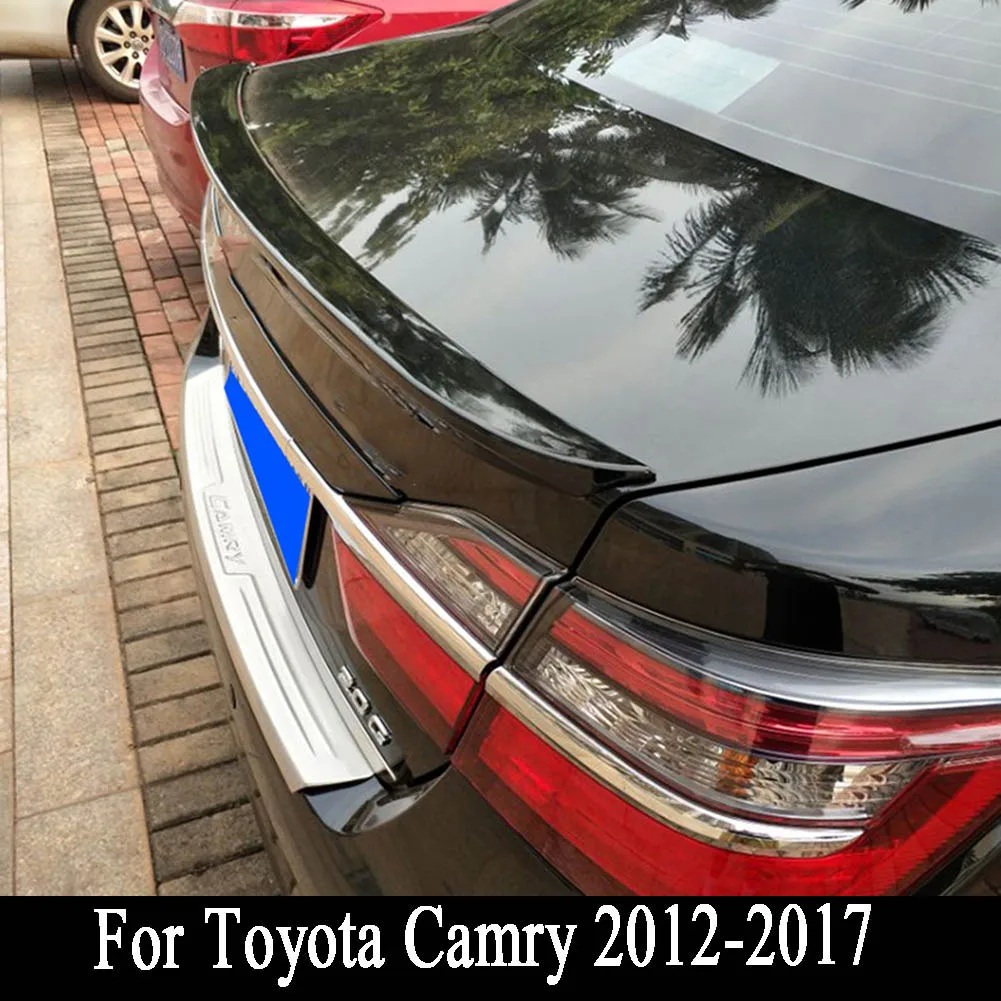 Для Toyota Camry ABS спойлер заднего багажника, крыла губ черный, белый цвет 2012 2013