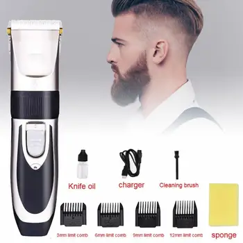 

Professional Hair Clipper Kit USB Rechargeable Hair Trimmer Set Hairdressing Hair Clipper Kit with Guide Comb Cleaning Brush