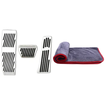 

1Pcs Thick Plush Microfiber Towel Car Wash Clean Cloths & 1 Set Car Pedal Modification Parts for Bmw X1