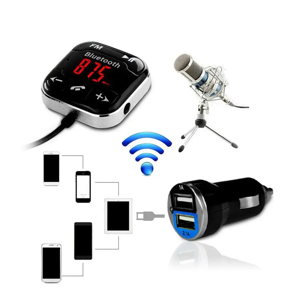 Мини Bt760 Автомобильный Mp3 беспроводной музыкальный плеер Hands-Free телефонная карта fm-передатчик с двойной Usb зарядкой