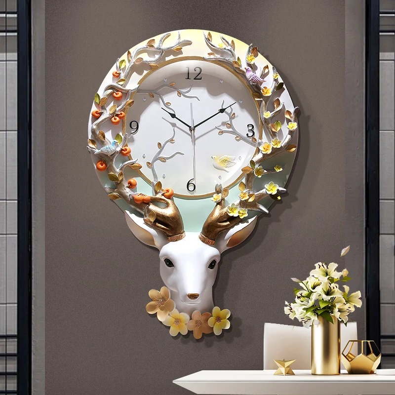 Скандинавские настенные часы для гостиной, крыльца, часы для дивана, фон для стены, современный минималистичный домашний Ретро светильник, роскошные часы для ресторана