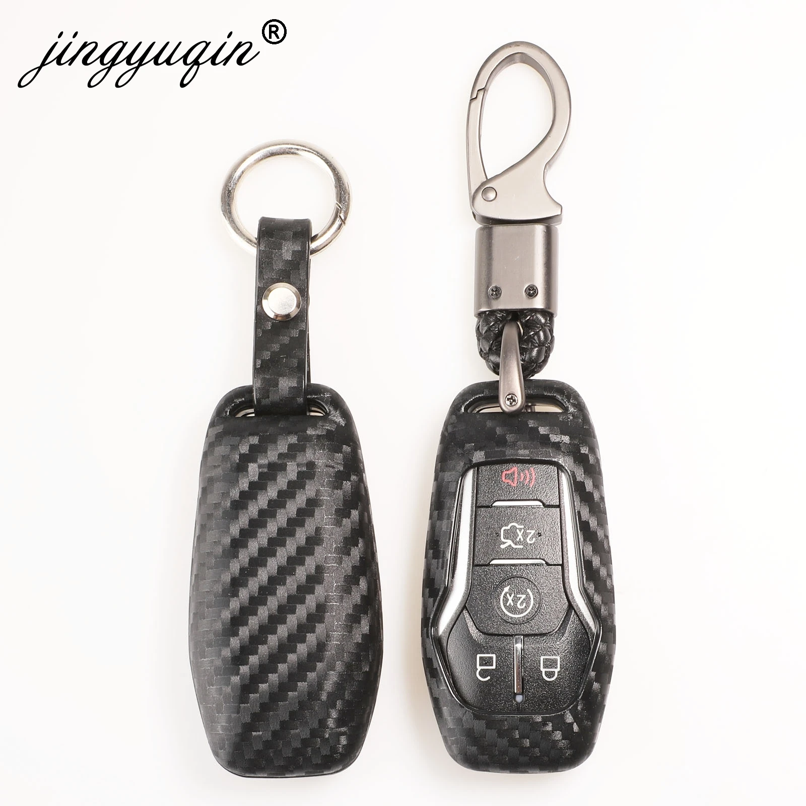 Jingyuqin-Cover-per-chiave-automatica-in-Silicone-morbido-in-fibra-di-carbonio-per-Ford-Lincoln-Escape.jpg Keyforkess Cover per chiave automatica in Silicone morbido in fibra di carbonio per Ford Lincoln Escape Explorer Flex Flex Taurus Fusion Car Styling - Jingyuqin Cover per chiave automatica in Silicone morbido in fibra di carbonio per Ford Lincoln Escape