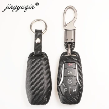 Keyforkess Cover per chiave automatica in Silicone morbido in fibra di carbonio per Ford Lincoln Escape Explorer Flex Flex Taurus Fusion Car Styling