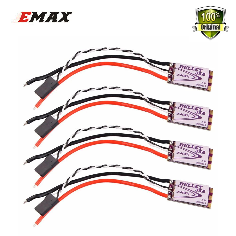 4 шт./лот EMAX BLHeli-S DSHOT Bullet FPV ESC 6A 12A 15A 20A 30A 35A BLHeli s регулятор скорости