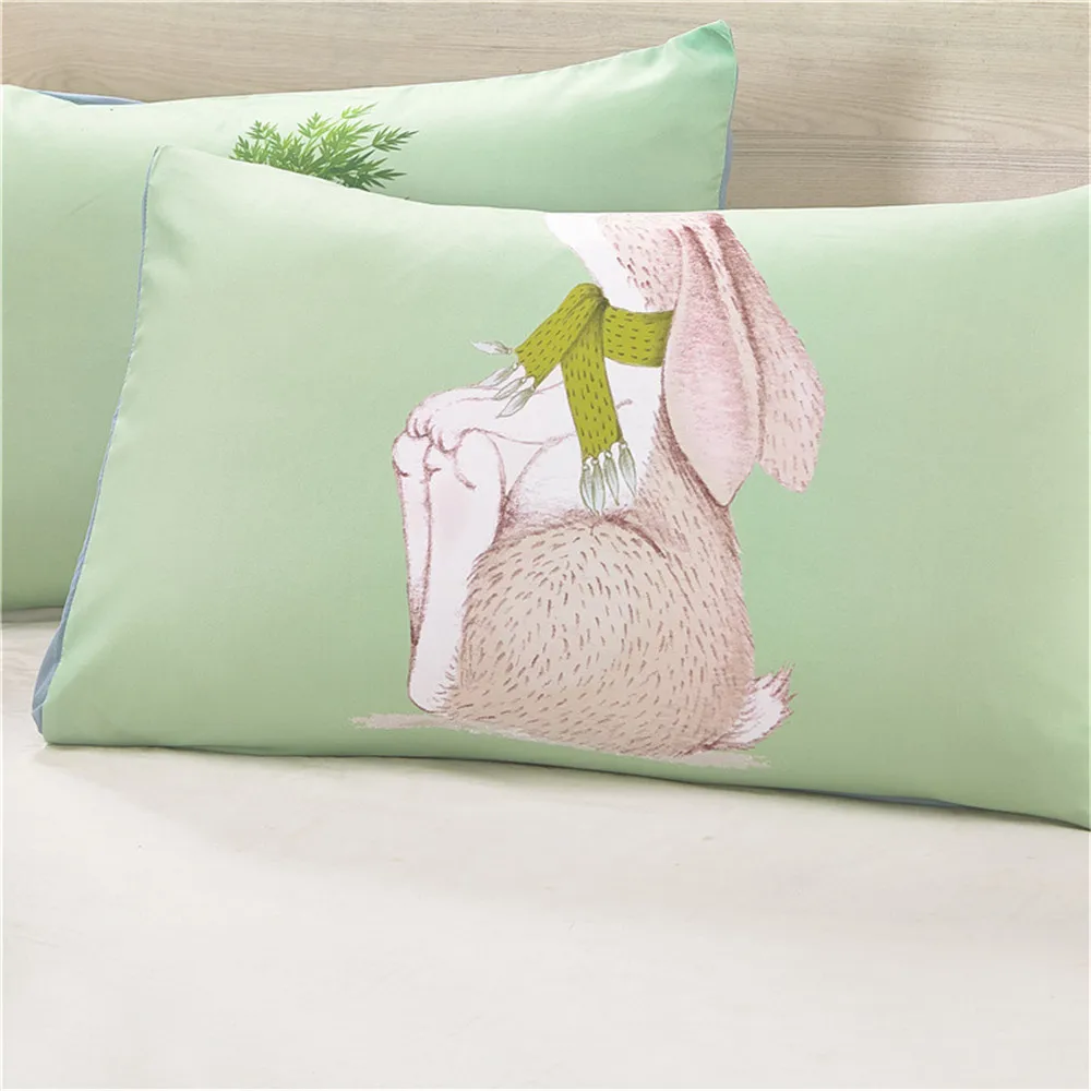 Комплект постельного белья с рисунком кролик морковка, одеяло с принтом, набор постельного белья, размер King queen, пододеяльник для детей