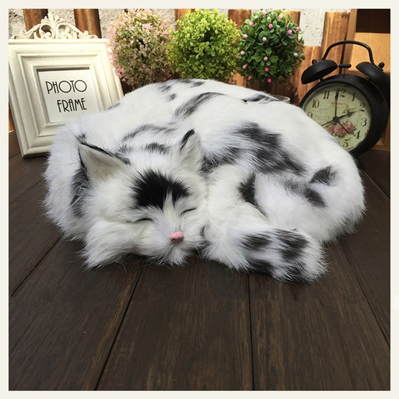 simulation animal sleeping cat model decoration home plush toy doll creative birthday gift 29X31X10cm DY80048 (4)