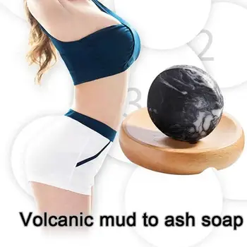 

1Pcs Navel Sticker Volcanic Clay Coffee Slimming Soap Bar Skin Whitening Body Clear Skin Care Weight Loss Fat Burner Slim Soap