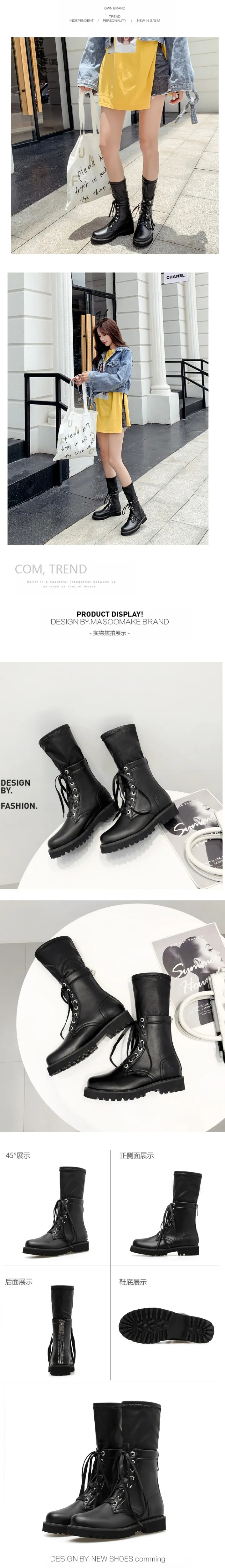 Bootee/ г.; женские ботинки на шнуровке с круглым носком; зимняя обувь; женские роскошные дизайнерские ботинки на низком каблуке; Женские ботинки в стиле Лолиты на резиновой подошве