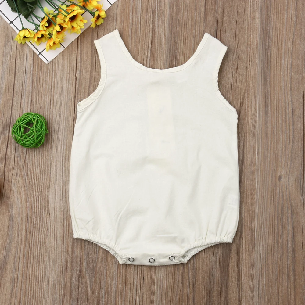 0-18 Months Summer Newborn Baby Girl Boy Clothes Cotton&linen Romper Bodysuit Outfits Set