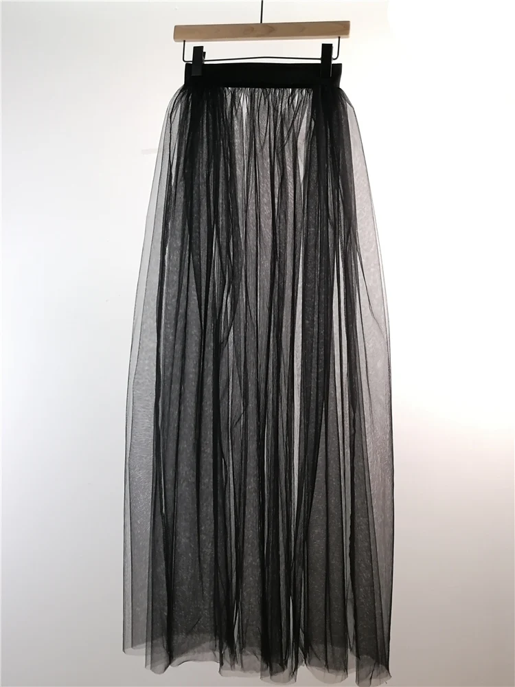 Женские сетчатые юбки пачки с высокой эластичной талией длинные летние белые