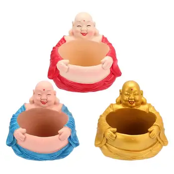 

1Pc Resin Succulent Planter Creative Smiling Buddha Flower Pot Maitreya Flowerpot Bonsai Desktop Decoration for Home Office r