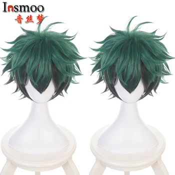 

Midoriya Izuku Wig Anime My Hero Academia Cosplay Costume Men's Short Green Black Party Synthetic Big Curly Wave Hair+wig cap