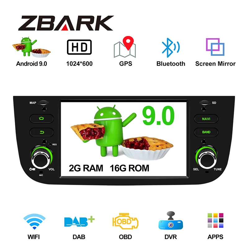 6 2 &quotAndroid 9 0 автомобильный Радио плеер GPS WiFi DAB + Canbus для FIAT Punto 199 310 / Linea 323 2012 2013 2014 2015