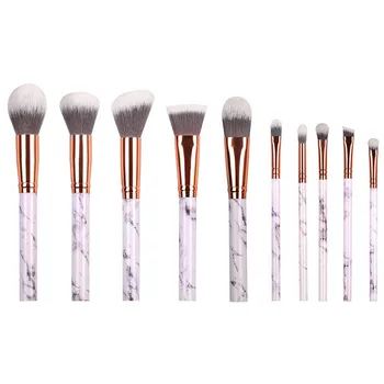 

New 10Pcs/Set Professional Makeup Brushes Marbling Handle Eye Shadow Eyebrow Lip Eye Make Up Brush Comestic Tools SCI88