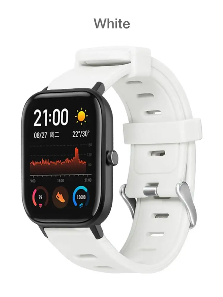 Силиконовый ремешок для спортивных часов для Huami Amazfit GTS с плоской головкой монохромные силиконовые умные часы ремешок для Xiaomi Huami Amazfit GTS