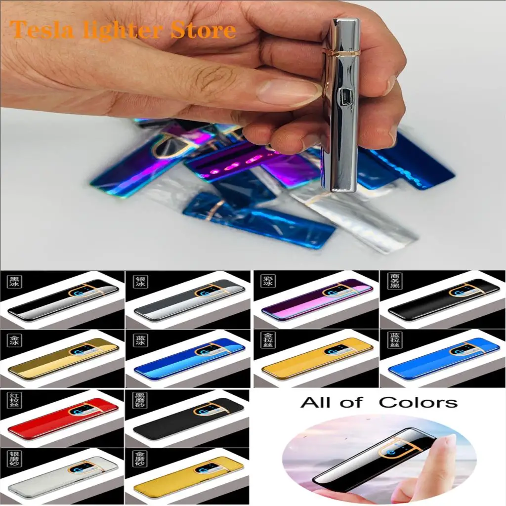 

USB Windproof Charging Lighter Electronic Cigarette Lighters Smoking Accessories Windproof Nice Gift Smokeless Flameless