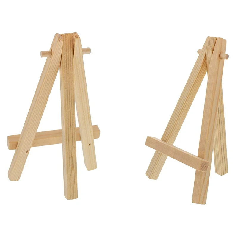 24Pcs 12.7cm Mini Wooden Display Stands, Easels, Table Top Stands, Suitable For Children's Handicrafts, Business Cards