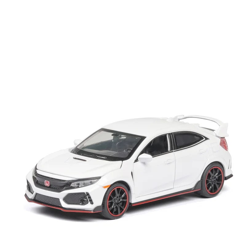 1:32 HONDA CIVIC TYPE-R литые под давлением и игрушечные транспортные средства модель автомобиля со звуком светильник коллекция автомобиля игрушки для мальчика Детский подарок