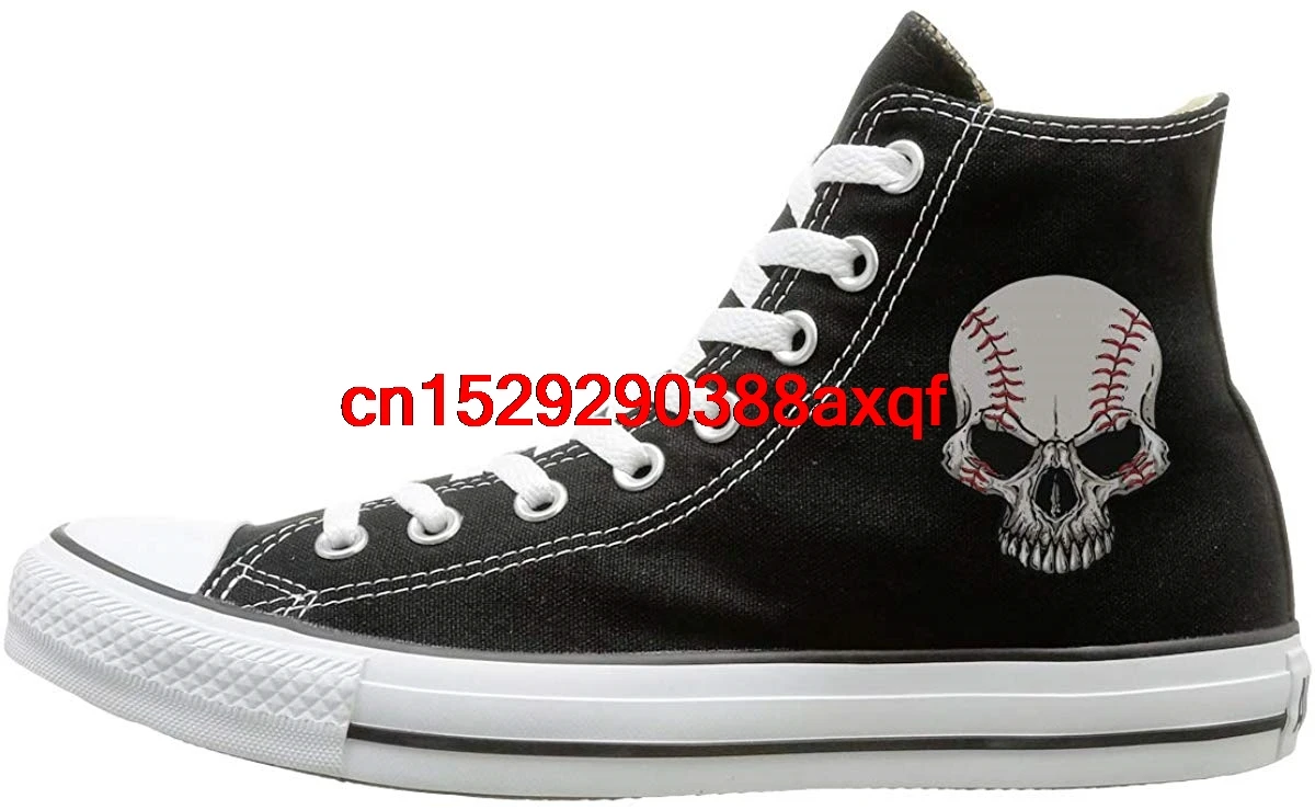 

Canvas Shoes Skeleton Baseball Fashion High Top Lace Ups Sport Sneakers For Men Women