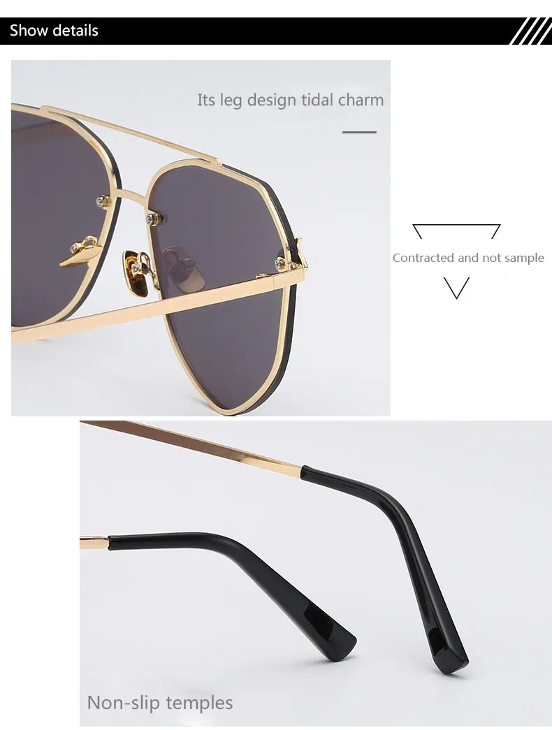 2020 New European and American Sunglasses Female Korean Version of the Tide Square Frame UV400 Protection ins Glasses