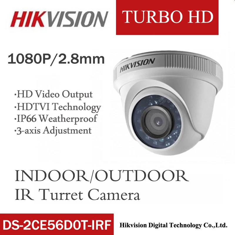 

HIKVISION English Version DS-2CE56D0T-IRF CVBS/AHD/CTV/TVI HD Camera 1080P 2MP 2.8mm /3.6mm lens Optional Video Surveillance