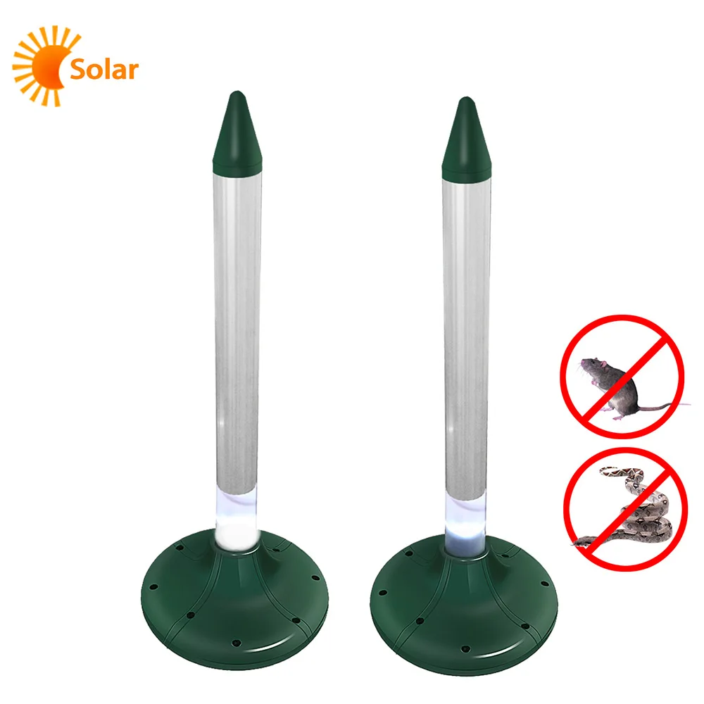 Electronic Ultrasonic Snake Repeller LED Lamp Tube Garden Insect Rodent Control Yard Ultrasonic Rat Repeller Eco Friendly