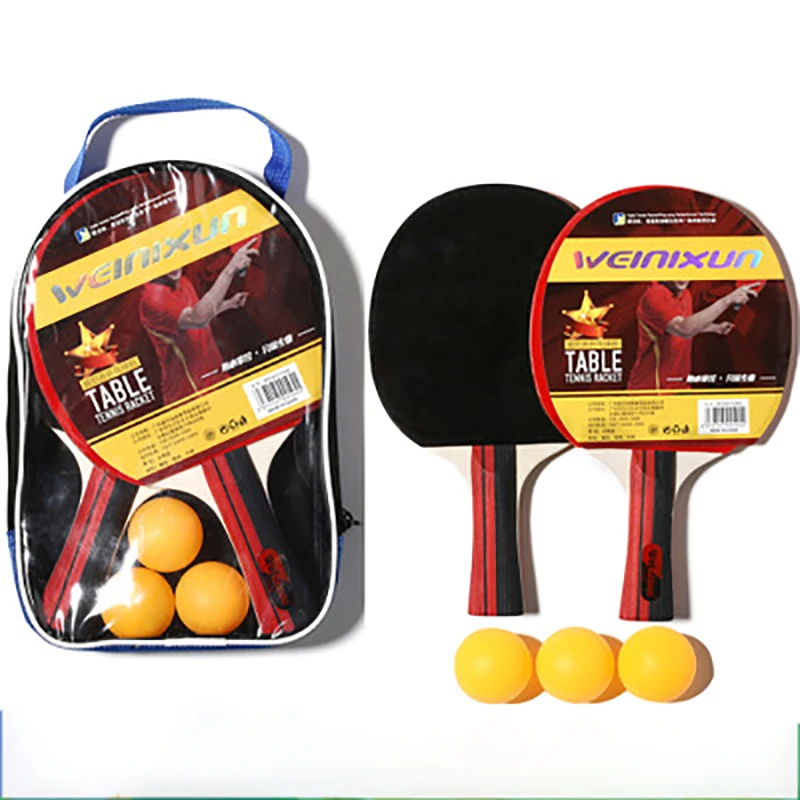 

Ping Pong Paddle With 3 Balls Set Table Tennis Racket Training 2PCS Long Handle Ping Pong Paddle Sport Equipments