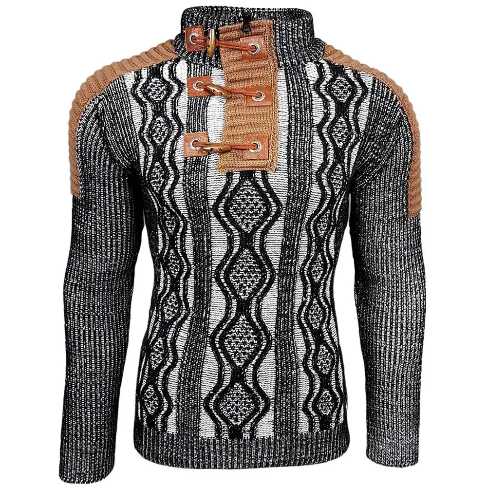 

ZOGAA sweater men Knitted Shawl Turtleneck Sweater Pullover Winter Streetwear Long Sleeve Man's Sweaters designer sweater