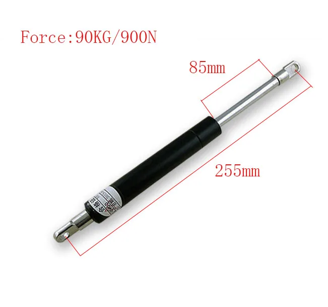 

Free shipping 255mm central distance, 85 mm stroke,90kg/900n pneumatic Auto Gas Spring, Lift Prop Gas Spring Damper
