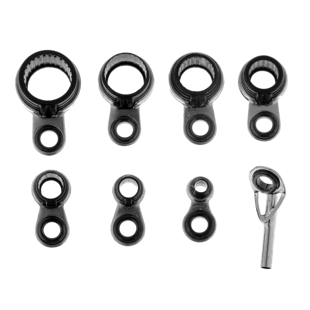 8pcs Durable Fishing Rod Guides Line Rings Rod Building for Rock Rod / Sea Pole Fishing Tools