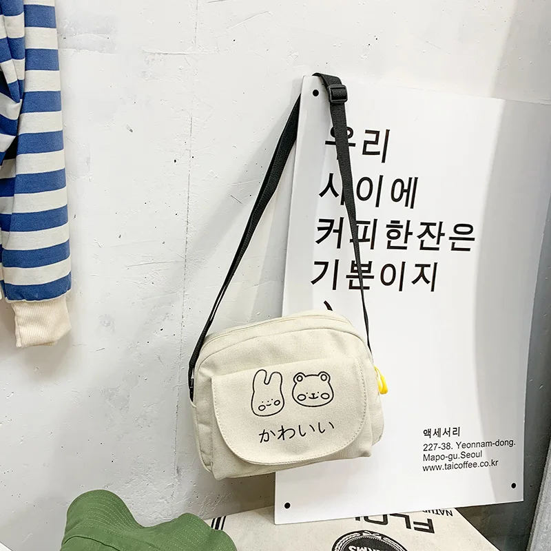 Женские сумки через плечо 2020 новые модные милые холщовые черно белые Наплечные с