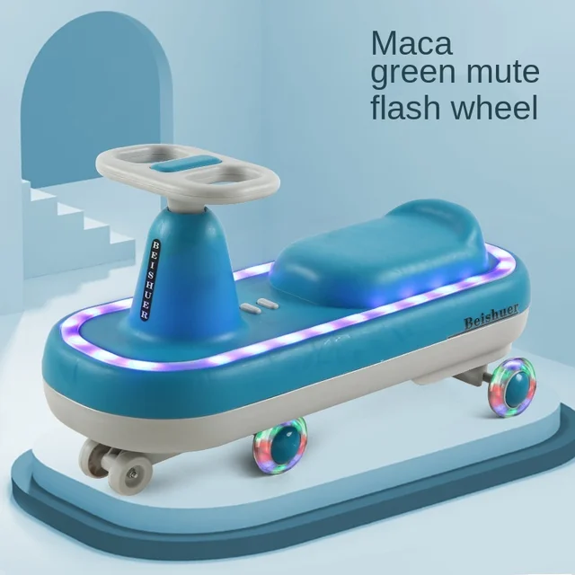 Children Take Scooter Mute Music Lights Flashing Round Children Walk Car Twisting, Children Car Balance Of Children Doki Toy 6