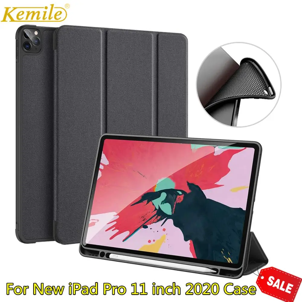 Чехол для iPad Pro 11 2020 с держателем карандашей ультратонкий легкий умный чехол из