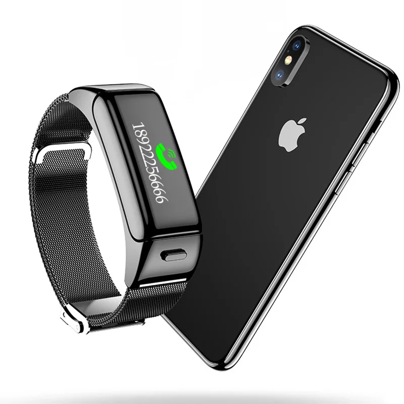 Fghgf B6 smart Bracelet Bluetooth headset two in one call listen to music heart rate monitor step fashion