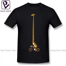 Футболка с жирафом, футболка с длинным велосипедом, Мужская хлопковая футболка, забавная уличная одежда больших размеров, футболка с коротким рукавом и графическим рисунком