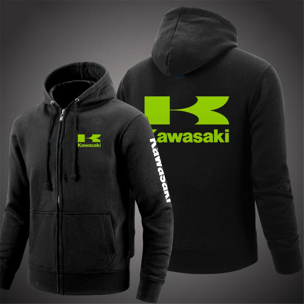 Kawasaki-Sudadera de algodón con cremallera para hombre, ropa para parte superior masculina, cómoda y personalizada, estilo Harajuku, primavera y otoño, 2021