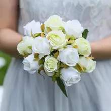 2 пучка 24 шт невесты, подружек невесты, держащие цветы королевские розы высококачественные Искусственные цветы из шелка цветы розы украшения дома