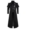 Medieval Steampunk Assassin Elves Pirate Costume For Adult Black Vintage Long Split Jacket Gothic Armor Leather Coats 5XL ► Photo 2/6