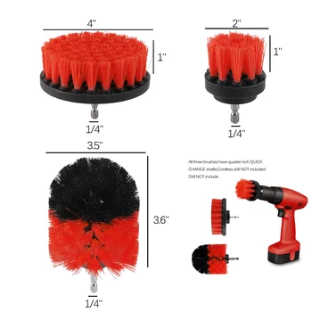 

3pcs Electric Screwdriver Drill Power Scrubber Clean Brushes For Carpet Glass Car Tub Tires Nylon Brushes Power Tools
