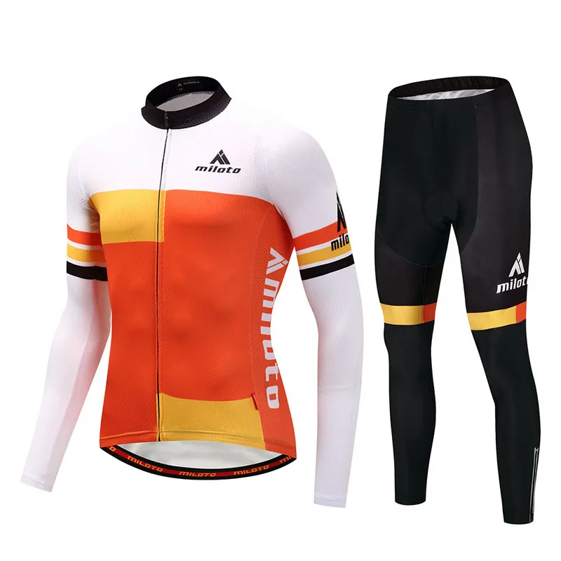 Зимний комплект Джерси для велоспорта, термоутолщенная флисовая Мужская одежда для велоспорта, куртки для горного велосипеда, одежда для бега, облегающий костюм - Цвет: Set A