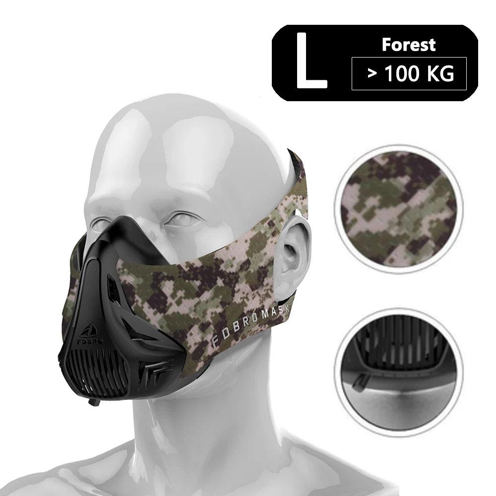 801 Forest L Имитирующая высоту Спортивная маска контроль воздуха для велосипеда/езды/велоспорта маска для фитнеса сердце легкие тренировочная маска для мужчин/женщин маска для бега - Цвет: 801 Forest L