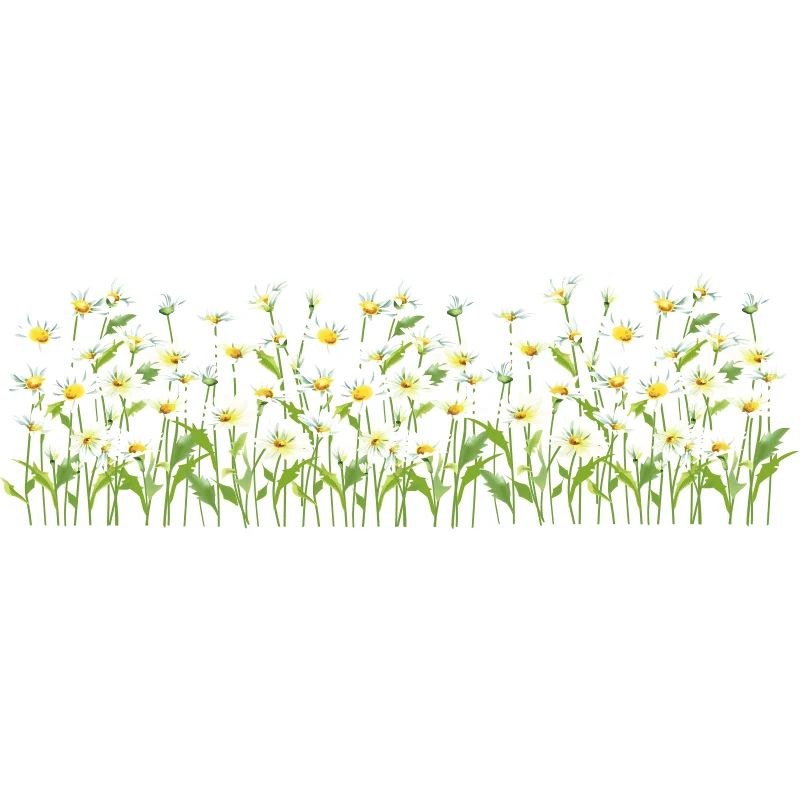 [Shijuekongjian] Маргаритка Наклейка на стену трава плинтус наклейка s Цветок сорняки настенные наклейки для детской комнаты украшения детской спальни
