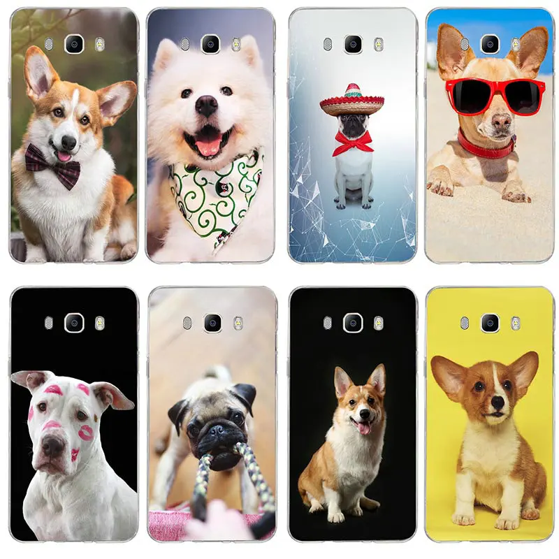 For Samsung Galaxy J3 J4 J5 J6 J7 J8 A3 A5 A7 2016 2017 2018 Coque Bags Soft Silicone Phone Cases Cute Funny Dog Welsh Corgi |